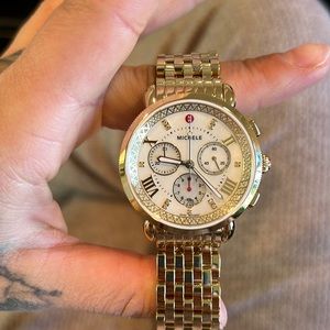 Michele Sport Sail gold Diamond stainless steel watch